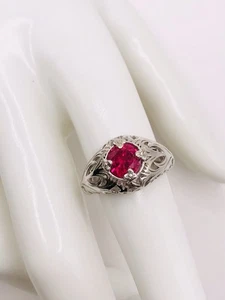 Sterling Silver Natural Ruby Ring - Picture 1 of 5