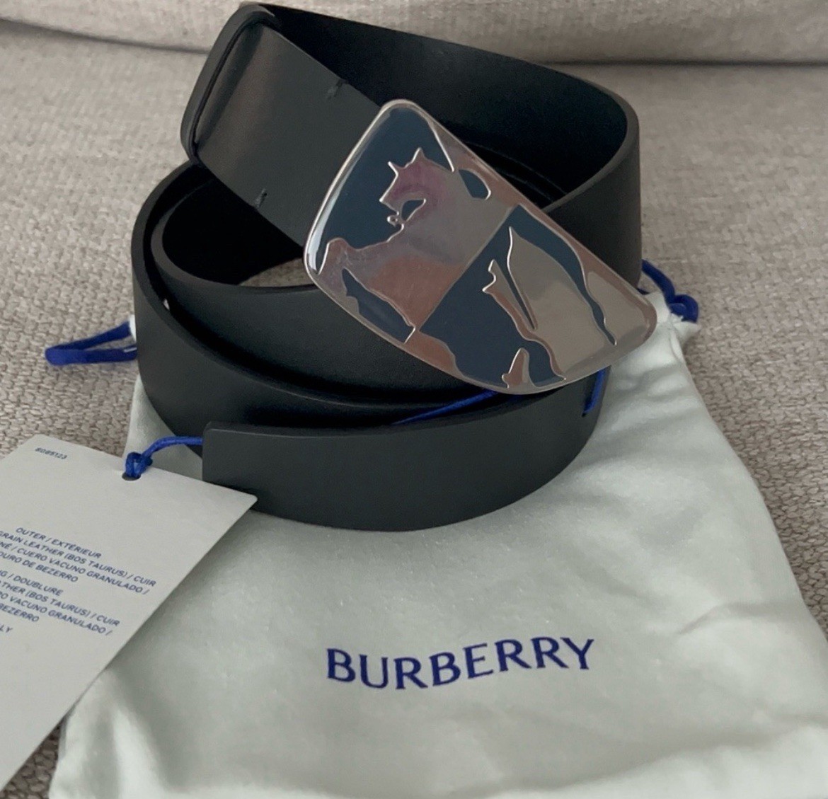 小物 BURBERRY ENGLAND Leather Belt size M NEW!!! BURBERRY Black Calf Leather Embossed Check TB