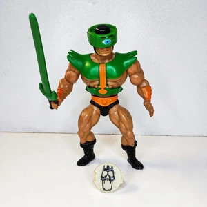 Figurina vintage Mattel He Man MOTU Tri Klops completa di anello 1981 Malesia - Foto 1 di 13