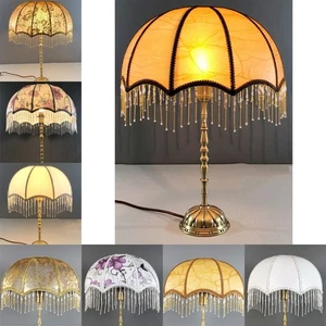 Lampshade Shape Vintage Fabric Shade with Tassel for Desk Lamp Floor Lamp Bottom - Picture 1 of 11