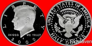 Medio dólar Kennedy 2009 S revestido camafeo profundo gema prueba envío gratuito - Imagen 1 de 1