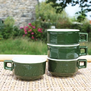 Set de 4 tasses à café bistrot vertes ø 7.5 cm - Picture 1 of 6