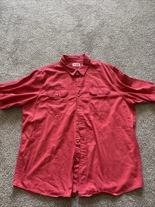 Camicia uomo Wrangler corallo con bottoni manica corta taglia 2XL - Foto 1 di 6
