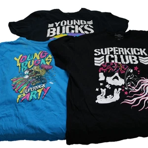AEW Pro Wrestling Tees Young Bucks Shirts (3) * 3XL White * Graphic Tee T-Shirt - Picture 1 of 24