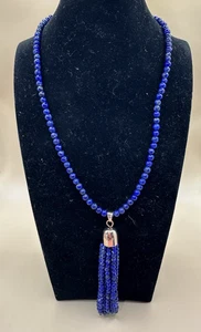 Collana nappa Maria Nicola oro rosa lapislazzuli pietra blu magneti oro rosa nuova - Foto 1 di 2