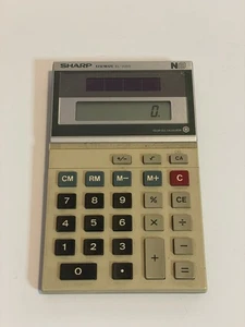 Vintage Sharp Elsi Mate Taschenrechner EL-335S Solar funktioniert. Klickschlüssel gebraucht  - Bild 1 von 5