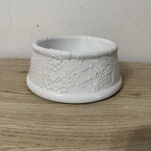 Oscar de La Renta White Floral Keramik Hundefutter Wassernapf - Bild 1 von 10