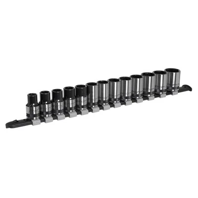 Metric Socket Set 13pc 1/2"Sq Drive Black Series Single Hex Sealey AK7994 - Image 1 of 4