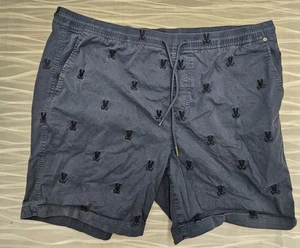 Psycho Bunny Men's Larkin Shorts Size XXL Zip Pockets 7” Inseam Navy blue - Picture 1 of 6