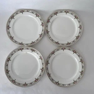 Vintage Pope Grosser Salat Dessert Teller 7,5" (4) China USA Rosa Grün Ist-Zustand - Bild 1 von 9