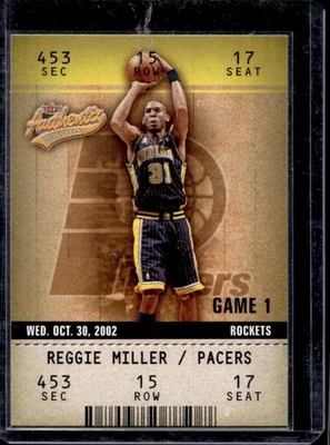 2002-03 Fleer Authentix Reggie Miller #98 Pacers - Image 1 of 2