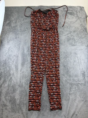 Mono Material Niña Para Mujer Sin Mangas M Rojo Estampado Abstracto Cordón Cuello Foto 1 de 4