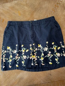 Croft&Barrow Navy Blue floral skort Size 16W Stretch Waist 40” Length 19” - Picture 1 of 5