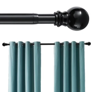 Curtain Rods for Windows 32 to 52 Inch - 1 Inch Heavy Duty Black Curtain Rods... - Picture 1 of 6