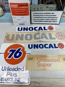 LOT Unocal Union 76 VINTAGE NASCAR Drag Racing Decal Stickers 18” + Patch & MORE - Picture 1 of 8