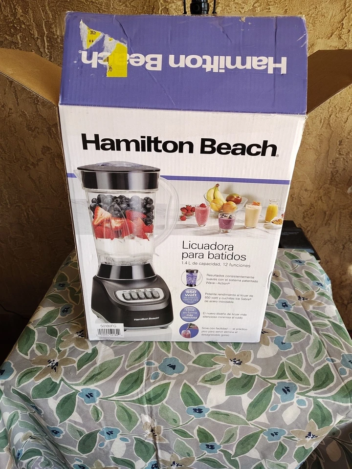 Batidora de batidos Hamilton Beach, 48 oz. Tarro, 12 funciones de mezcla, negro, modelo Foto 1 de 1