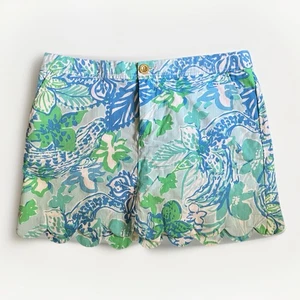 Lilly Pulitzer Colette Scallop Hem Knit Skort, Blue Ibiza Cabana Size 10 - Picture 1 of 6