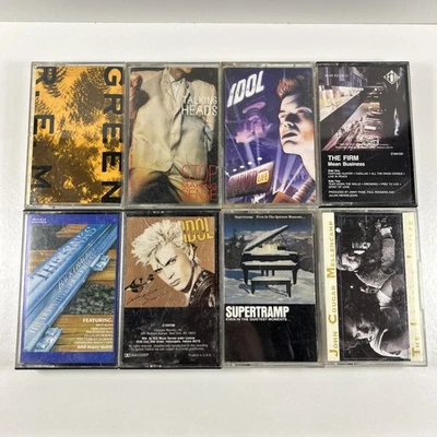 Lot Of 8 Vintage Classic 80's Rock Cassette Tapes Billy Idol R.E.M. Kinks Firm + - Image 1 of 4