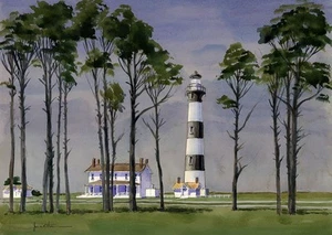 Bodie Island Leuchtturm, Nags Head Outer Banks North Carolina. James Mann Prints - Bild 1 von 2