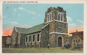 Nueva postal vintage de la Iglesia Bautista Unida Lewiston ME - Imagen 1 de 2