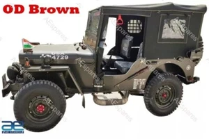 Complete Canvas Soft Top OD Brown Compatible With Jeeps Willys MB GPW CJ2A @US - Bild 1 von 7