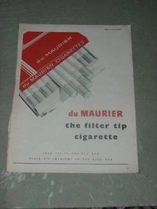 CIGARRILLOS DU MAURIER 1954 Vintage 14" X 12" Anuncio Original Reino Unido - Imagen 1 de 1