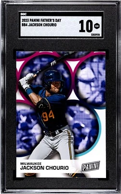 2023 Panini Father's Day BB4 Jackson Chourio SGC 10 GEM MINT - Image 1 of 2