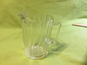 Vintage ~ PITCHER ~ Ribbed ~ Clear Glass ~ Water /Beer / Restaurant/ Bar - Picture 1 of 10