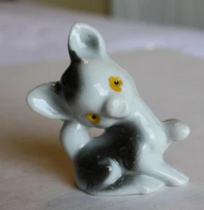 Deer Figurine Miniature Porcelain Made in Japan Hand Painted Unusual Cutie Pie - - Picture 1 of 1