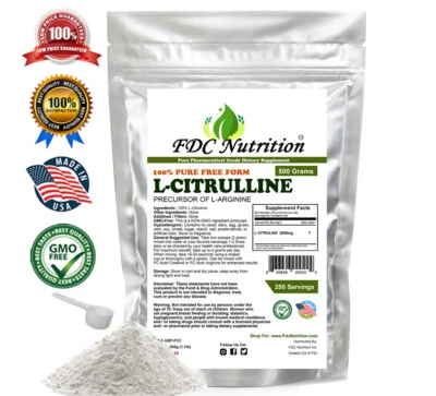 FDC NUTRITION L-CITRULLINE Powder -Pure -Increase Performance -NON GMO -All Sizes
