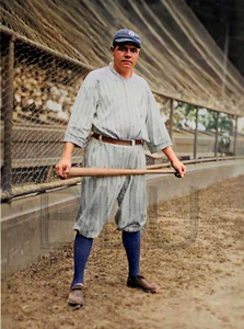 1920 Babe Ruth Holding Bat 14 x 11" Photo Print - Picture 1 of 1