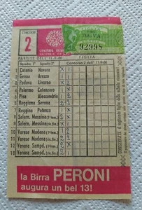 SCHEDINA TOTOCALCIO CONCORSO 2 DEL 11 SETTEMBRE 1966 GIOCATA - Picture 1 of 2