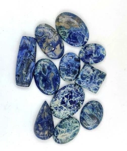 Natural Blue Plume Root Agate Cabochon Wholesale lot Amazing quality 71527 - Picture 1 of 11