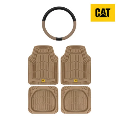 Alfombrillas delanteras/traseras universales de alta resistencia para todo tipo de clima 4 piezas + cubierta del volante Foto 1 de 4