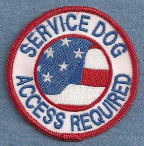 SERVICE DOG ACCESS REQUIRED w/flag ------ service dog vest patch ------ - Picture 1 of 1