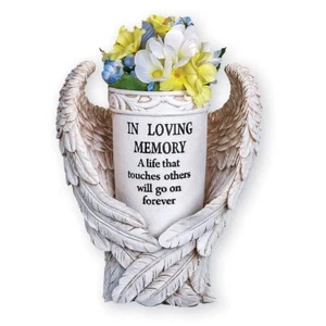 Angel Wings Memorial Vase Garden Stake - Picture 1 of 2