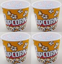 Popcorn Serving Tub 7.5" X 7.5"- Set of 4 Plastic Bowls