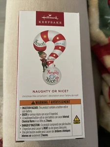 NEW 2024 Hallmark Naughty or Nice? Ornament With Light and Sound HARD TO FIND!! - Picture 1 of 2