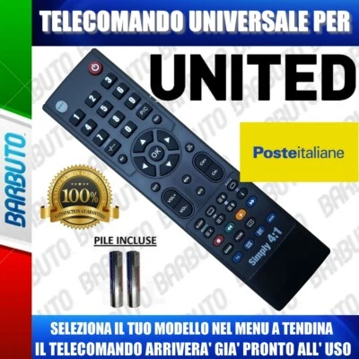 TELECOMANDO UNIVERSALE TV UNITED CLICCA IL TUO MODELLO LO RICEVERAI GIA PRONTO - Immagine 1 di 2