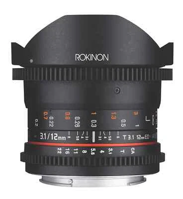Rokinon 12mm T3.1 Full Frame Fisheye Lens (Nikon F) - Image 1 of 4