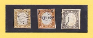 Italien-Staaten-Sardinien-1858/62-Mi.Nr.11/Sas.Nr.14-10 Cmi.3 Farbvarianten - Picture 1 of 2