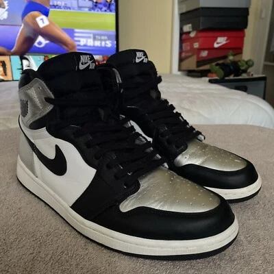 Size  W12 - Jordan 1 High OG Metallic Silver Men 10.5 - Image 1 of 4