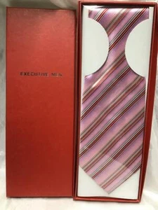 Corbata ejecutiva para hombre desnuda blanca, gris, roja, púrpura, rosa nueva en caja - Imagen 1 de 1