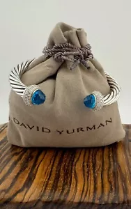 Pulsera David Yurman 7mm Candy Cable Topacio Azul y Diamantes Talla Mediana - Imagen 1 de 7