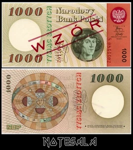 POLAND 1000 1,000 Zlotych 1965 Pick-141As GEM UNC *SPECIMEN* S/N S 0844402 - Picture 1 of 2