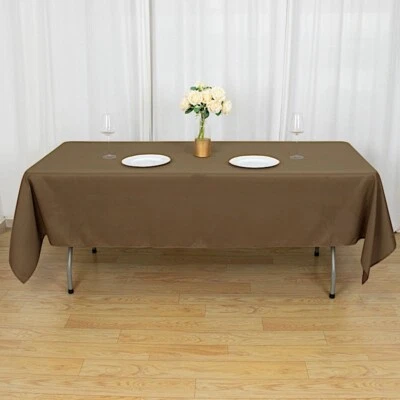 TAUPE 60x102" RECTANGLE POLYESTER TABLECLOTH Wedding Kitchen Catering Linens - Image 1 of 4