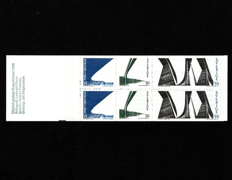 OPC 1969 Sweden Tjorn Highway Bridges Booklet Sc824a MNH 46377 - Image 1 of 1