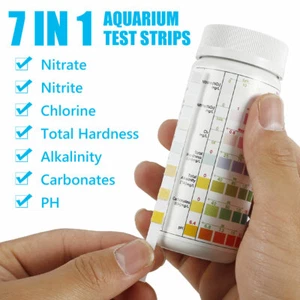 100x 7 In 1 Aquarium Test Strips Kit Fish Tank Pond Water Fresh PH Tester-ii( - Picture 1 of 15