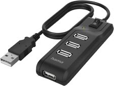 HAMA USB 2.0 Hub 4-fach mit Ein-Ausschalter 14 4 Ports Verteiler Splitter NEU