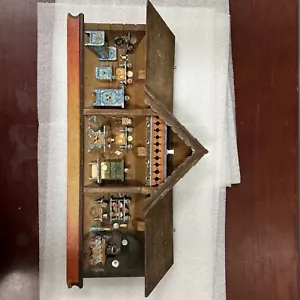 Vintage Carved Folk Art Wooden 3D Diorama/Shadow Box Wall Hanging-Cabin/Cottage - Picture 1 of 19